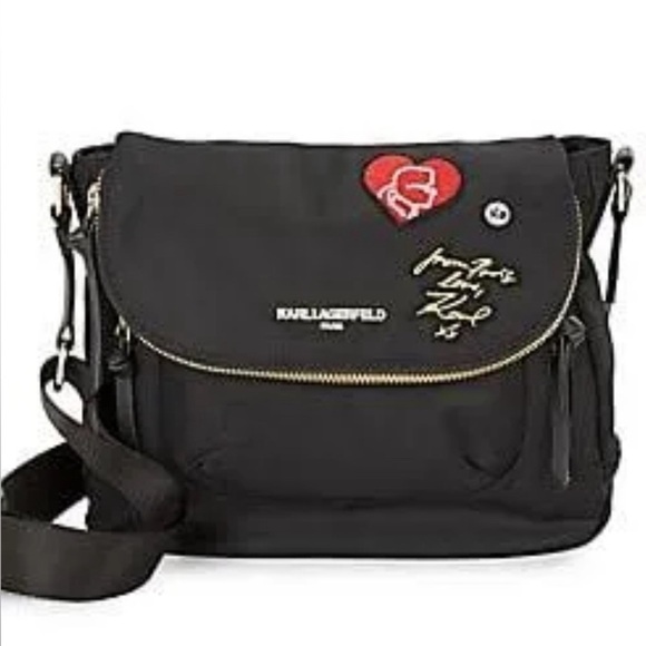 KARL LAGERFELD BLACK CROSSBODY SHOULDER BAG INVISIBLE MAGNETIC CLOSURE WOMEN BAG - Picture 15 of 15